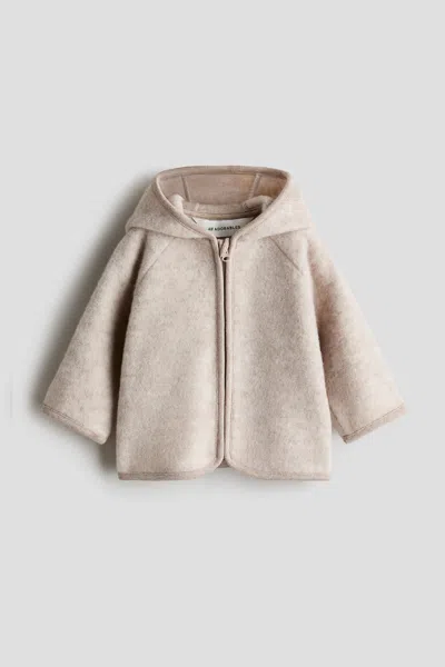 H&m Babies' Wool-blend Fleece Cardigan In Neutral