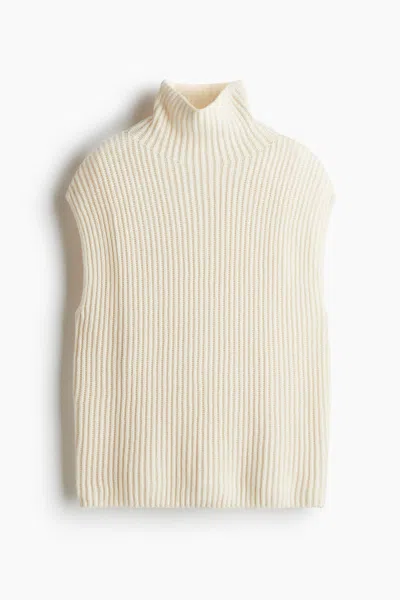 H&m Wool-blend Mock Turtleneck Sweater Vest In Gold