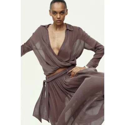 H&m Wrap Blouse In Brown