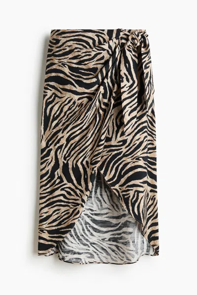 H&m Wrap Skirt In Brown