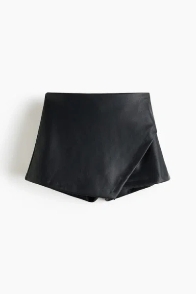 H&m Wrap Skort In Black