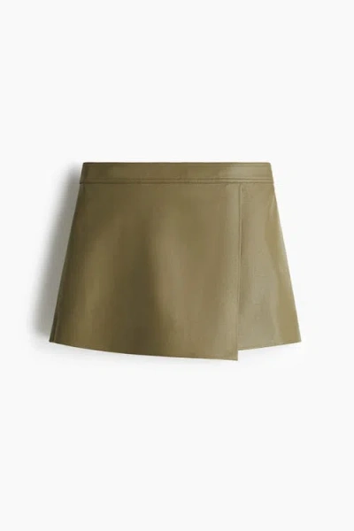 H&m Wrap Skort In Green