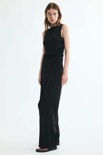 H&m Wrap-detail Twill Pants In Black