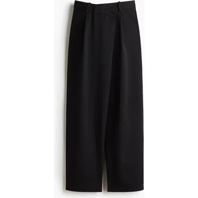 H&m Wrapover Tailored Trousers In Black