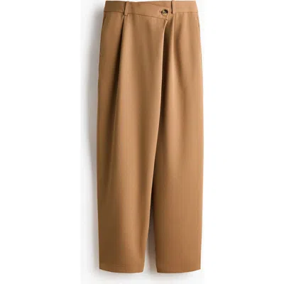 H&m Wrapover Tailored Trousers In Animal Print