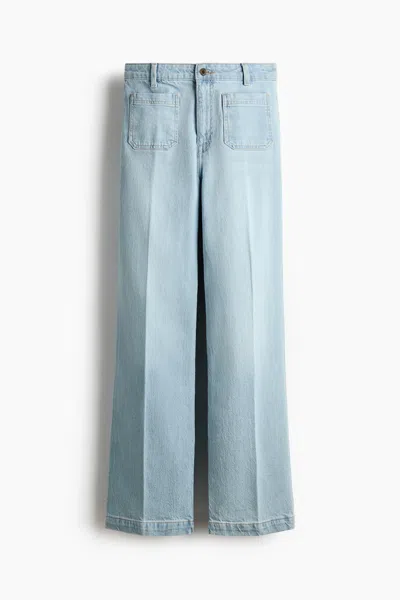 H&m Wren High Rise Wide Leg Jeans In Blue