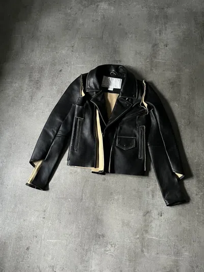 Pre-owned H&m X Maison Margiela H&m Leather Jacket Archival In Black