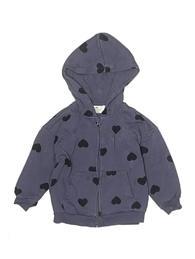 Pre-owned H&m Kids' Zip Up Hoodie In Blue