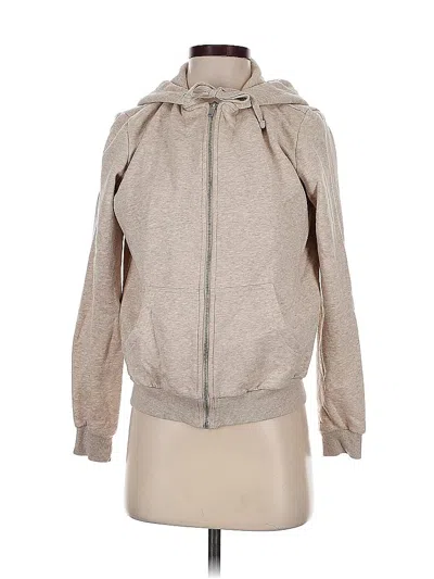Pre-owned H&m Zip Up Hoodie In Brown