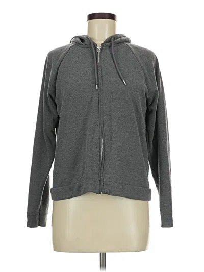 Pre-owned H&m Zip Up Hoodie In Gray