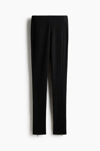 H&m Zip-hem Leggings In Black