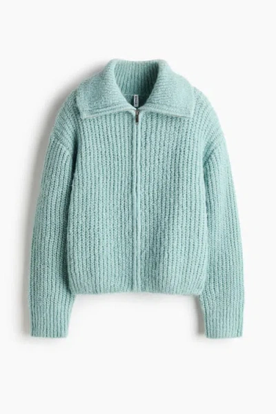 H&m Zip-through Cardigan In Blue