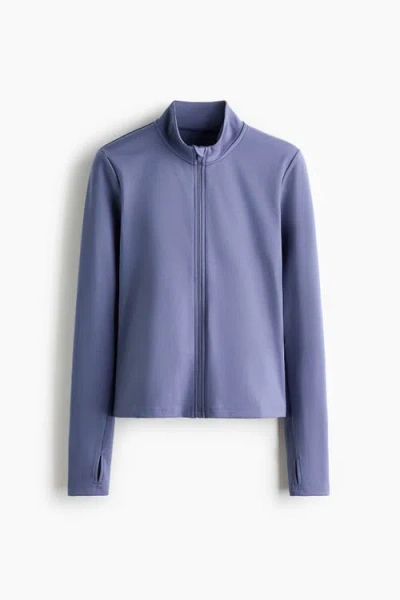 H&m Zip-through Sports Jacket With Softmove In Blue