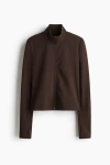 H&m Zip-through Sports Jacket With Softmove In Brown