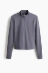 H&m Zip-through Sports Jacket With Softmove In Gray