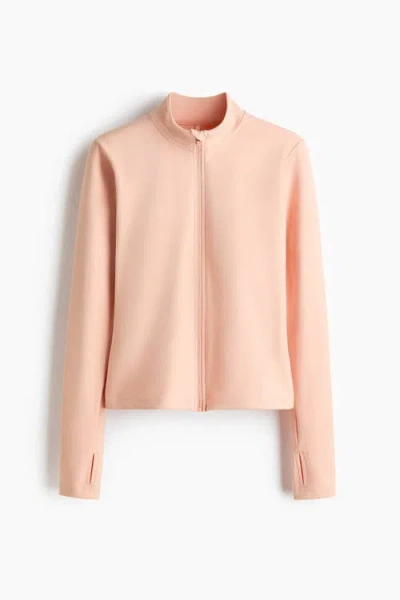 H&m Zip-through Sports Jacket With Softmove In Pink