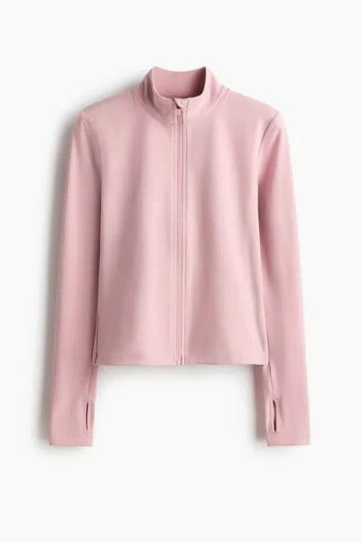 H&m Zip-through Sports Jacket With Softmove In Pink