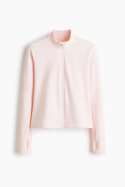 H&m Zip-through Sports Jacket With Softmove In Pink