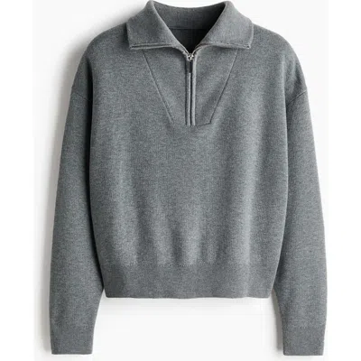 H&m Zip-top Jumper In Gray