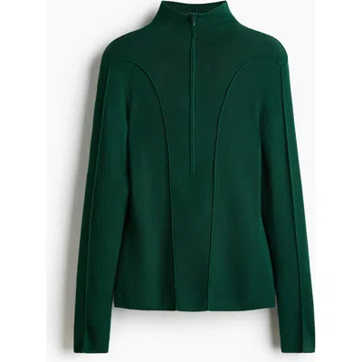 H&m Zip-top Turtleneck Top In Green