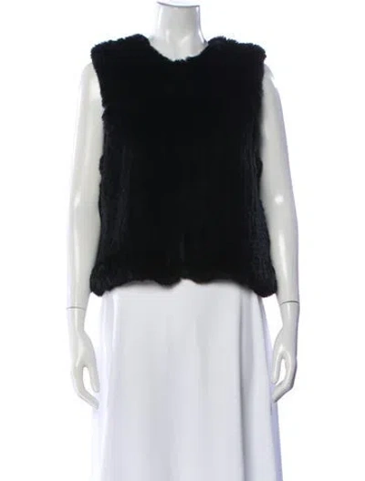 Pre-owned H Brand Fur Jacket In Black