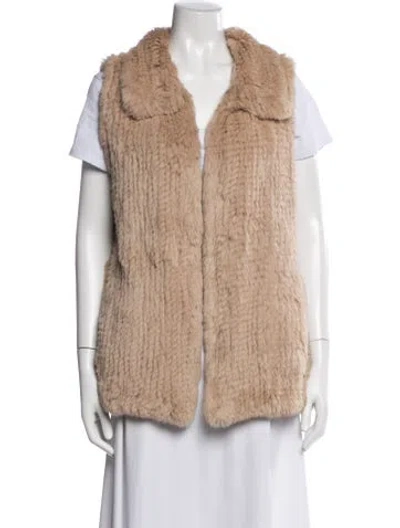 Pre-owned H Brand Fur Vest In Brown