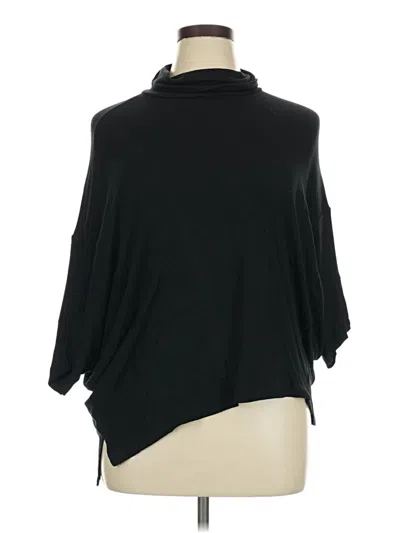 Pre-owned H By Bordeaux 3/4 Sleeve Top Black Cowl Neck Tops