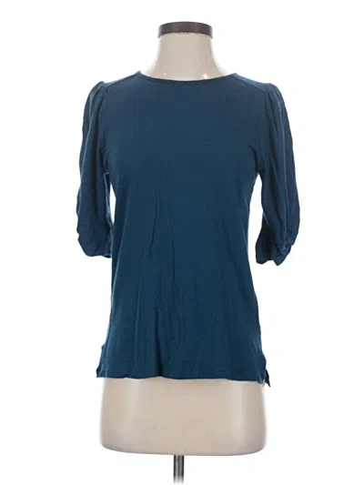 Pre-owned H By Bordeaux 3/4 Sleeve Top Blue Boatneck Tops