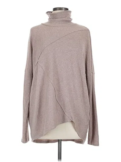 Pre-owned H By Bordeaux Long Sleeve Top Gray Turtleneck Tops