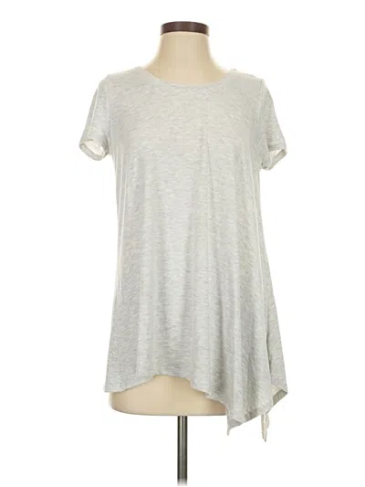 Pre-owned H By Bordeaux Short Sleeve Top Gray Scoop Neck Tops