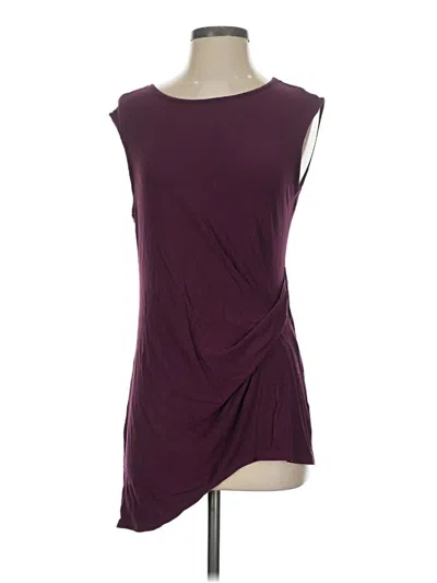 Pre-owned H By Bordeaux Sleeveless Top Burgundy One Shoulder Neckline Tops