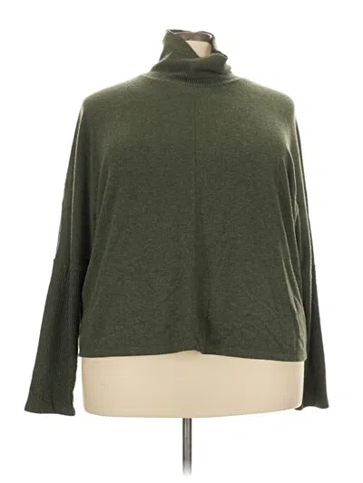 Pre-owned H By Bordeaux Turtleneck Sweater In Green