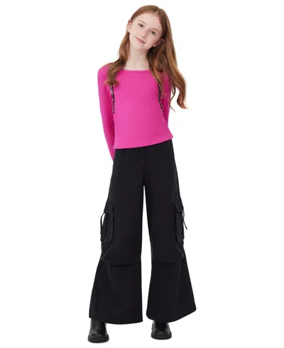 H By Habitual Kids' Girls 7-20 Wide Leg Cargo Pants In Black