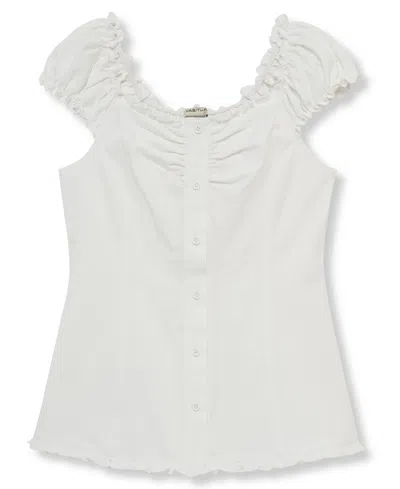 H By Habitual Kids' Girls' 7-16 Button-front Top In White
