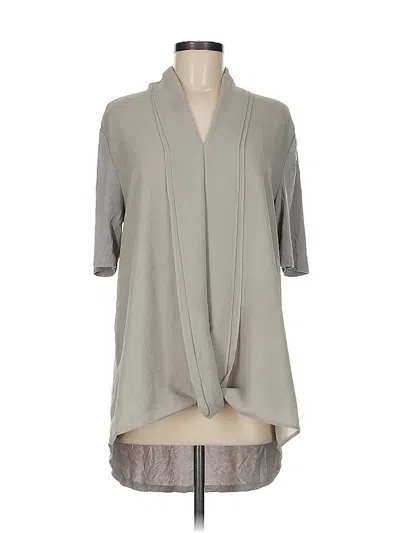 Pre-owned H By Halston 3/4 Sleeve Blouse In Gray