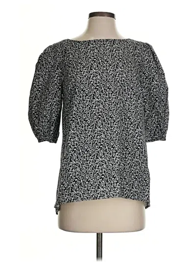 Pre-owned H By Halston 3/4 Sleeve Blouse In Gray