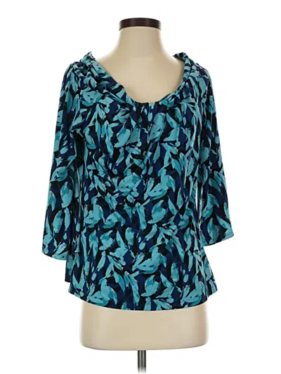 Pre-owned H By Halston 3/4 Sleeve Blouse In Teal