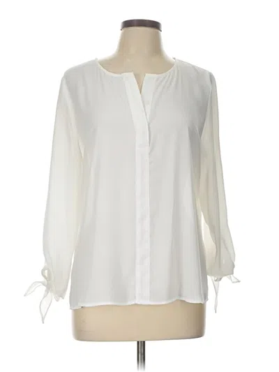Pre-owned H By Halston 3/4 Sleeve Blouse In White