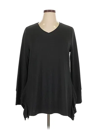 Pre-owned H By Halston 3/4 Sleeve T-shirt In Black