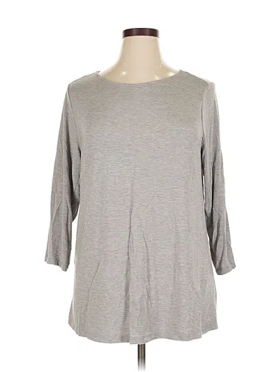 Pre-owned H By Halston 3/4 Sleeve T-shirt In Gray