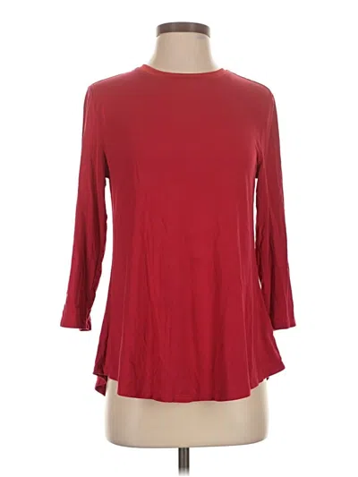 Pre-owned H By Halston 3/4 Sleeve Top Red Boatneck Tops
