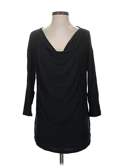 Pre-owned H By Halston 3/4 Sleeve T-shirt In Black