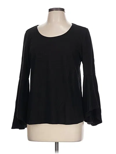 Pre-owned H By Halston 3/4 Sleeve T-shirt In Black