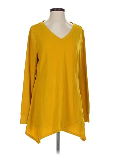 Pre-owned H By Halston 3/4 Sleeve T-shirt In Yellow