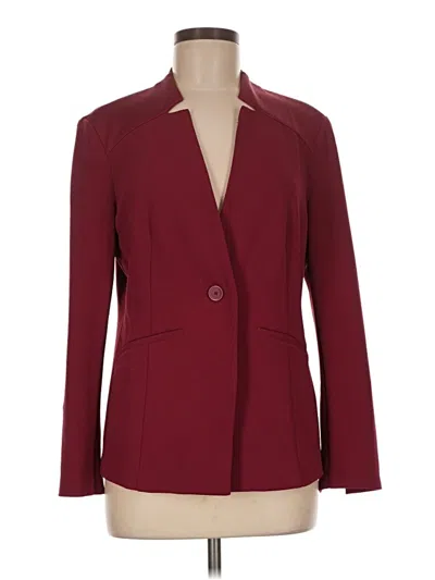 Pre-owned H By Halston Blazer Jacket In Burgundy