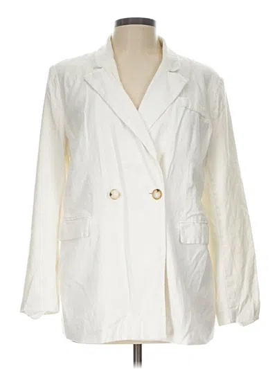 Pre-owned H By Halston Blazer Jacket In Ivory