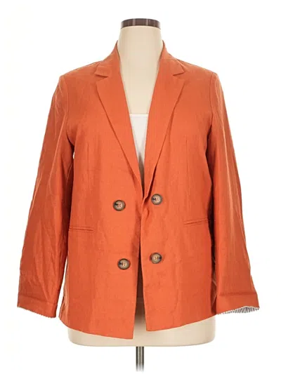 Pre-owned H By Halston Blazer Jacket In Orange