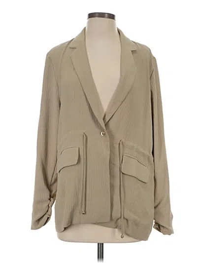 Pre-owned H By Halston Blazer Jacket In Tan