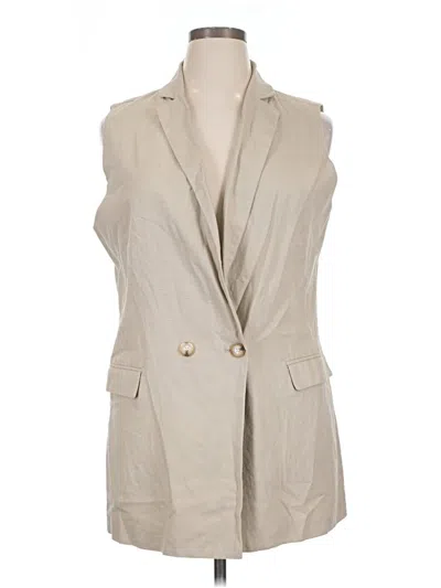 Pre-owned H By Halston Blazer Jacket In Tan