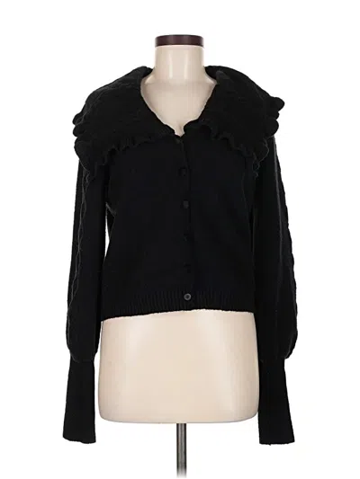 Pre-owned H By Halston Cardigan Sweater In Black